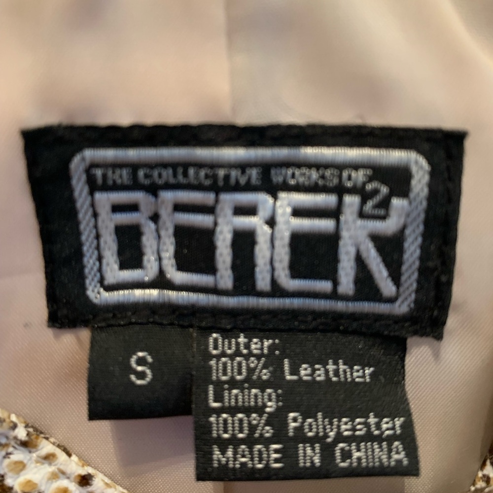 Berek Lightweight Leather Jacket.Python Print.Euc! - image 2